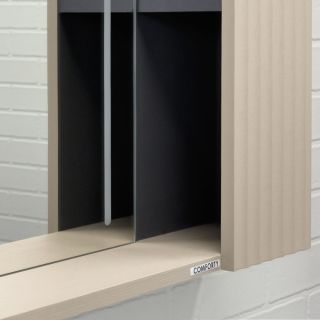 Зеркало-шкаф Comforty Ангара-90 дуб латте с LED подсветкой и антизапотеванием